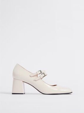 And Other Stories Cream Mary Jane Block Heel Pumps